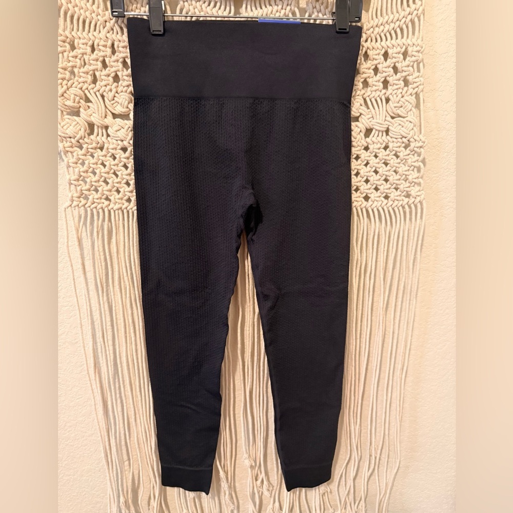 JoyLab 7/8 Ribbed Black Leggings | High-Rise Athletic Pants,‎ Gym, Yoga, Active